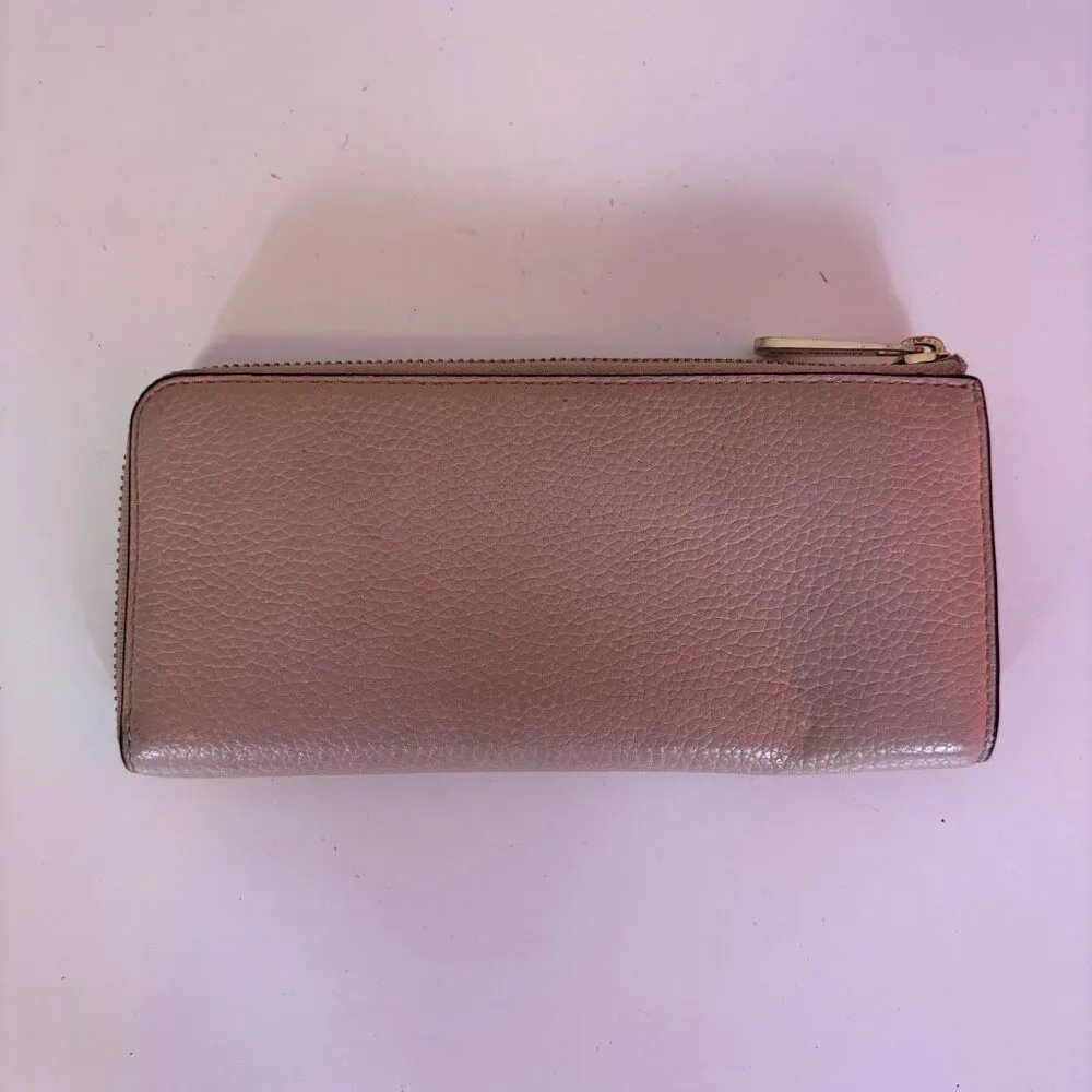 Michael Kors Cream/Tan Pebbled Leather Large Wallet‎